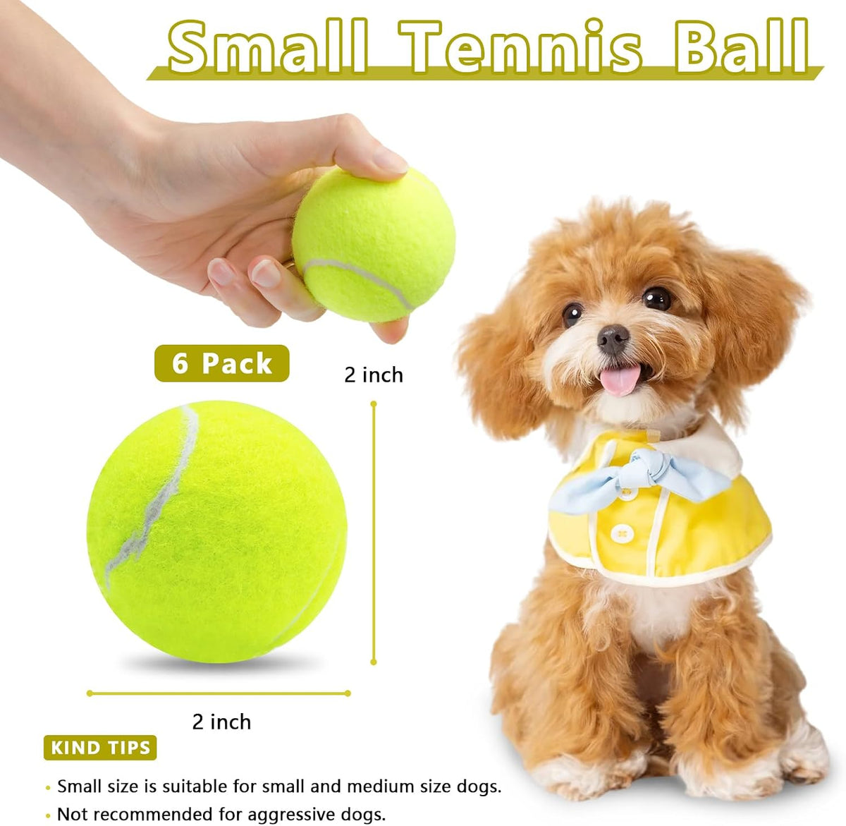 Magicorange Small Tennis Balls - Multicolor / 6 Pack - image 2