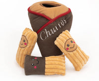 ZippyPaws Burrow Hide & Seek Plush Puzzles, Milk and Cookies - Churro Cone - image 2