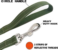 Nylon Dog Training Leash, Traction Rope - 1'' x 7 FT / Reflective Green - image 4