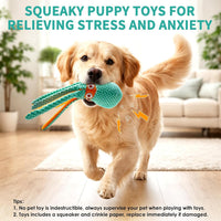 Fuufome Squeaky Dog Toys for Indoor Play with Small - Orange-green - image 4
