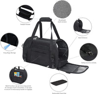JESPET Soft-Sided Airline-Approved Dog & Cat Carrier Travel Bag – Essentials for Cats - 19.0"L x 10.0"W x 13.0"H / Black - image 3
