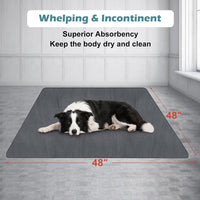 Washable Pee Pads for Dogs 72"x72" Reusable Dog Pads Extra Large - Grey / 48x48 Inch - image 2