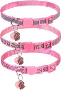 BINGPET Halloween Cat Collar Breakaway - Reflective (Pink)