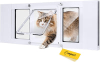 Full-Size Cat Door for Window, H: 15.3" - Fit 28"-32" Window / Compact(H:13")