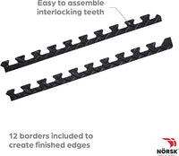 Norsk Foam Floor Gym Mats with Interlocking Tiles, .47" Thick, 24"x24", 30-Pack, 120 Square Feet, Diamond Plate Design, Black