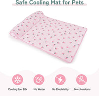 PUMYPOREITY Cooling Dog Bed, Pet Cooling Mat with Pillow - Small / Pink - image 2