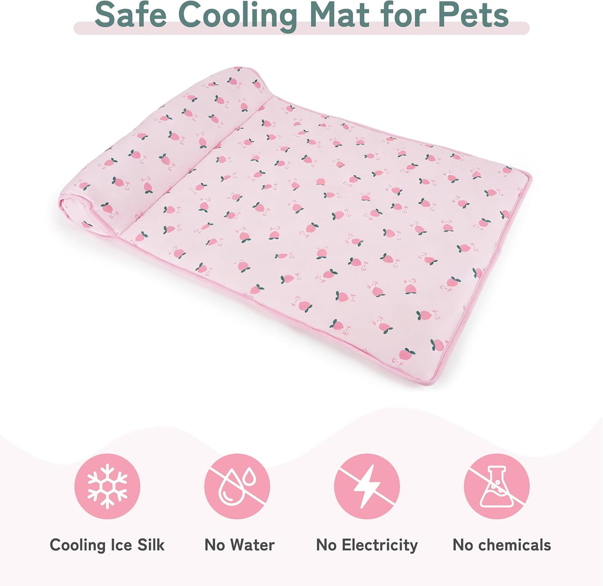 PUMYPOREITY Cooling Dog Bed, Pet Cooling Mat with Pillow - Small / Pink - image 2