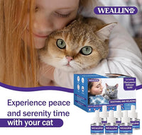6 Pack Cat Calming Diffuser Refills - Cat Pheromones Calming Diffuser Refill Relieve Anxiety & Stress 6 Month Supply, Cat Pheromone Diffuser Refills (Fits All Common Diffuser Heads)