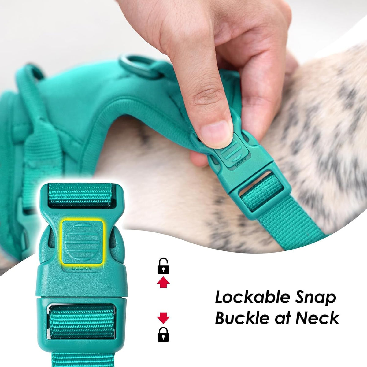 Sunraymascota No Pull Dog Harness for Medium Sized Dogs Puppy Vest - MARRS Green / M(Neck:18.5-25.6", Chest:20.9-30.7") - image 3