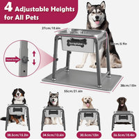 1.2 Gallon Elevated Large Dog Water Bowl with Mat - Grey-2.8 gal & mat / Height: 10.4-15.2" - image 3