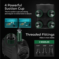 GROWNEER 2 Packs 550GPH Submersible Pump 30W Ultra Quiet Fountain - 550 GPH 2 Pack - image 3