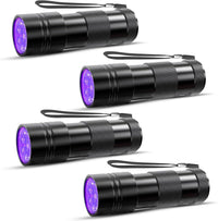 COSOOS 2 Pack UV Flashlight - Black / 4 Pack