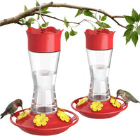 Kingsyard 2-Pack Glass Hummingbird Feeder for Outdoors Hanging - Clear / 2-Pack Feeder