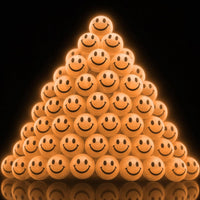 ArtCreativity Glow in the Dark Orange Smiley Face Bouncing Balls - Orange