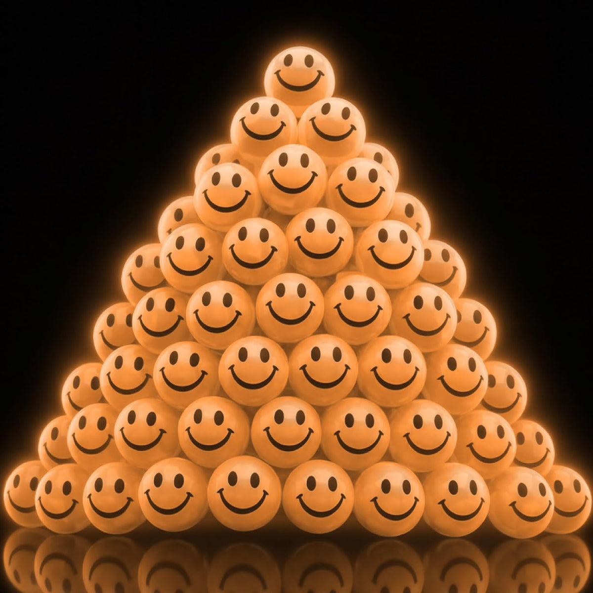 ArtCreativity Glow in the Dark Orange Smiley Face Bouncing Balls - Orange