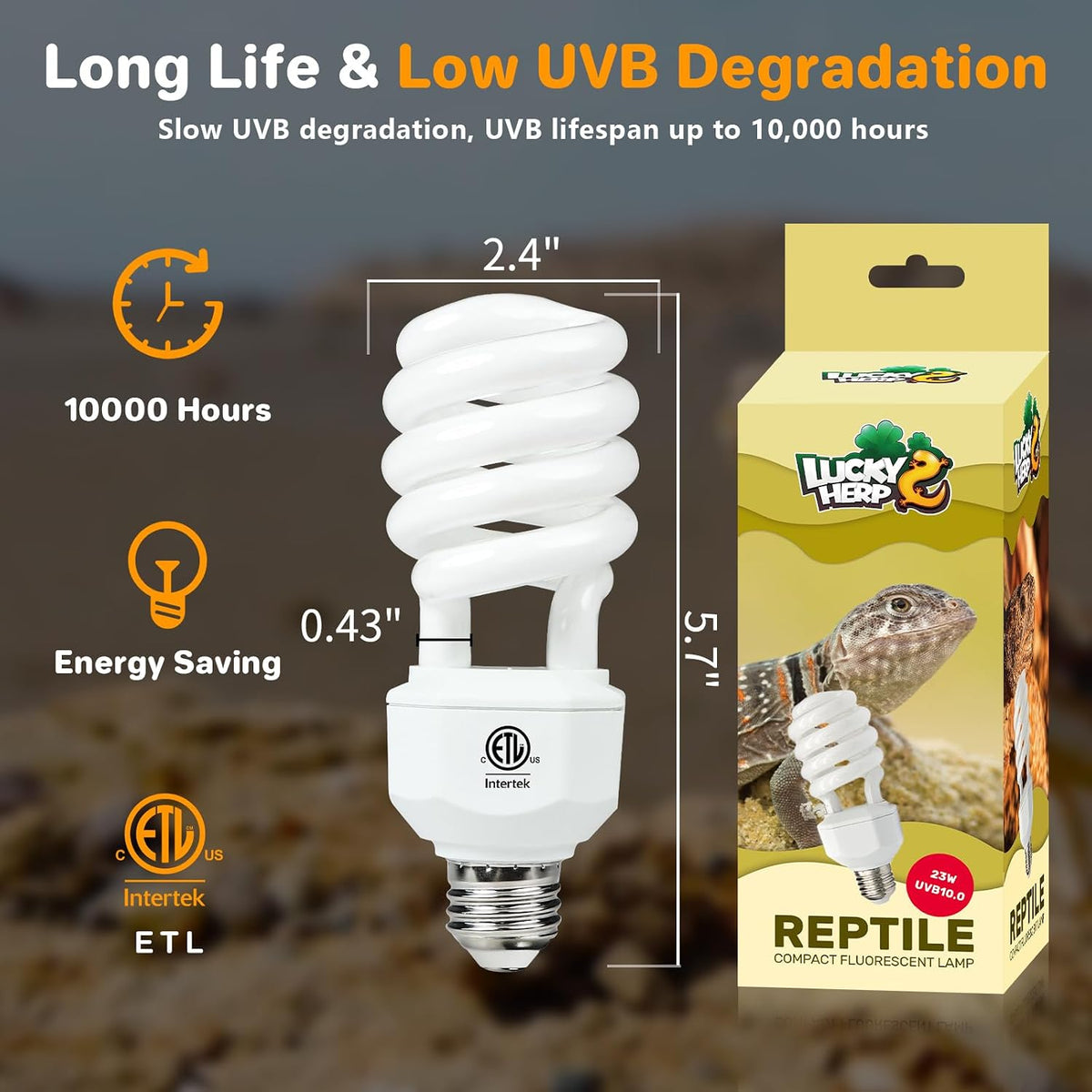 LUCKY HERP UVA UVB Reptile Light 10.0 - UVB10.0 23W - image 4