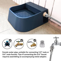 NAMSAN Automatic Dog Water Dispenser with Float Valve, 3/4'' Anti-Bite Metal Pipe, Outdoor Automatic Water Dispenser for Cats Chicken Animals, Goat Waterer, Livestock Water Trough