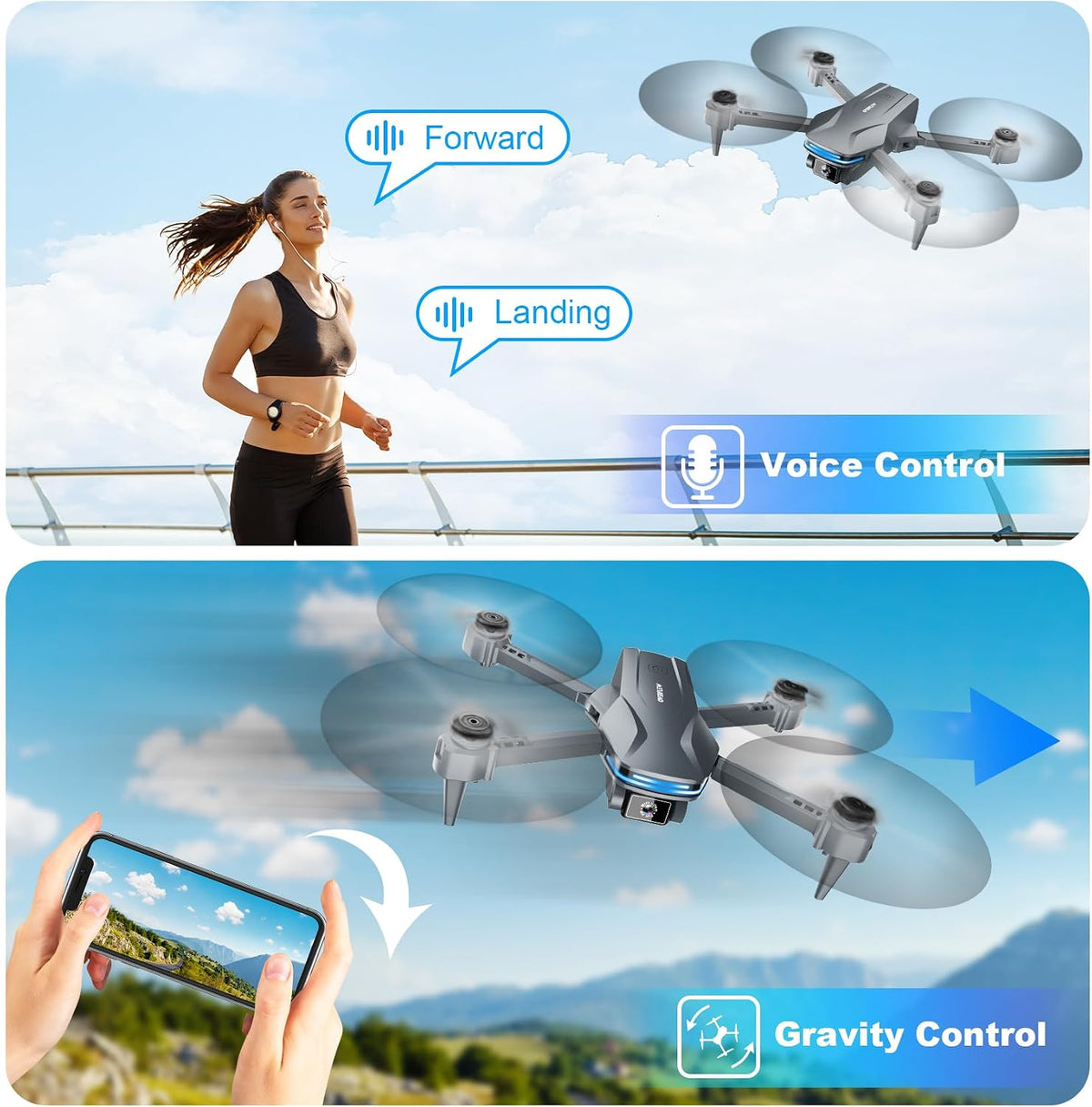 Velcase S101 foldable 1080P drone with camera, remote and carrying case - view 6