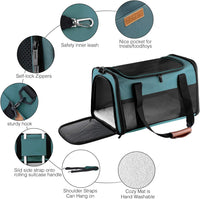 Cat Carrier, Portable Foldable Dog Pet Carrier - 17.5"L x 11.0"W x 11.0"H / Blue - image 4