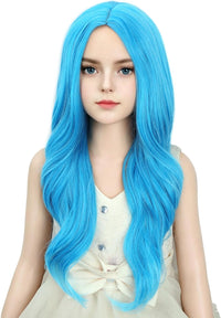 DUDUWIG long black wavy curly middle part wig for kids with wig cap - view 15