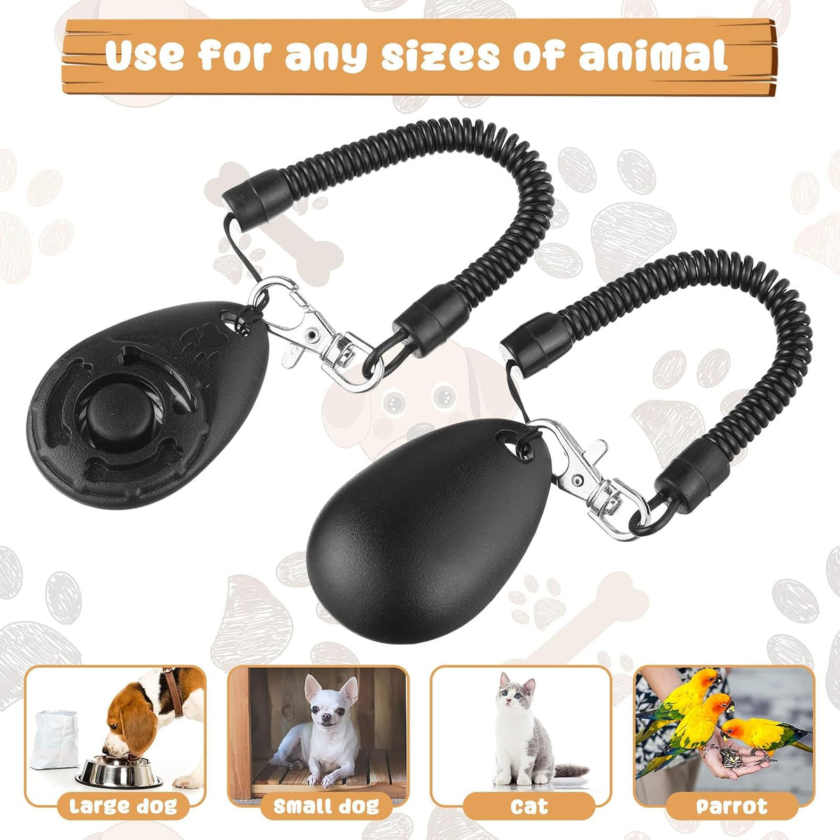 Frienda 18 Pcs Dog Training Clicker with Wrist Strap for Pets - Black - image 4