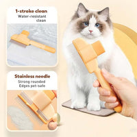 Zen Brush for Cats, Zenbrush Cat Comb, Self Cleaning Pet Comb Grooming Brush, Catdogcomb Pet Grooming for Massaging and Cleaning Shedding Hair (2Green)