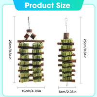 WDEFUN Natural Apple Wood Clover Cake Teeth Grinding Toy String - 2 Pcs Large Grinding Toy String - image 2