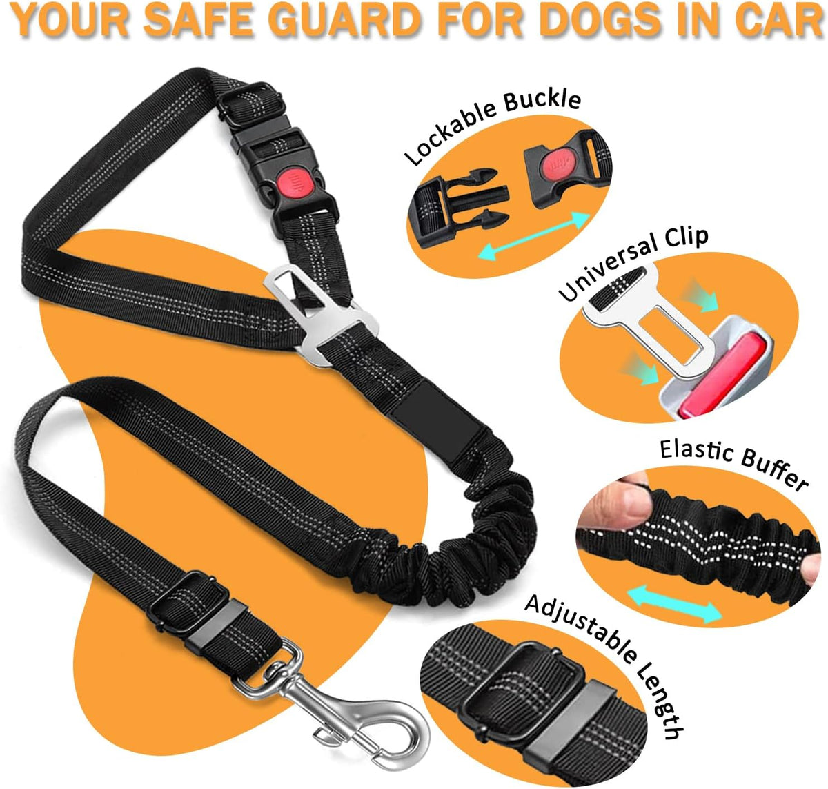 Vehicle Harnesses, 2 in1 Dog Belts for Cars - image 4