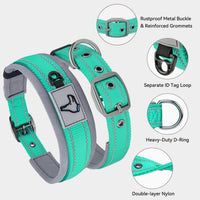 Joytale Reflective Dog Collar for Large Dogs with Wide Padding - Teal / M - image 3