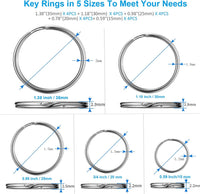 YHYZ Split Key ring Assorted, 5 Sizes - 1 / Alloy Steel - image 2