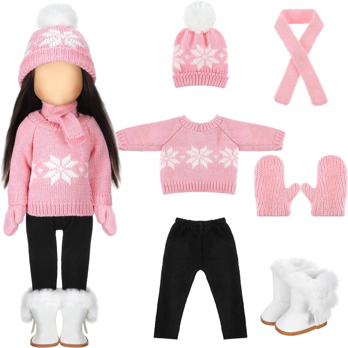 Bencailor Christmas doll clothes for 18 inch dolls in red and white cowgirl style with hat and boots - view 6