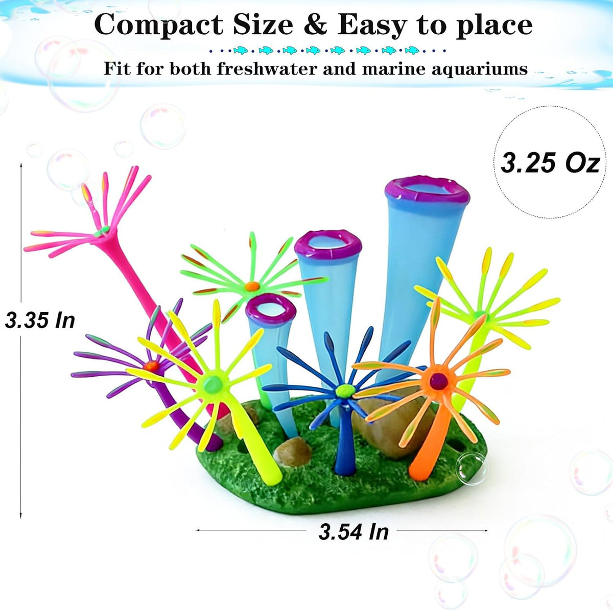 2pcs Silicone Glowing Effect Aquarium Fish Tank Decorations - Purple - image 2