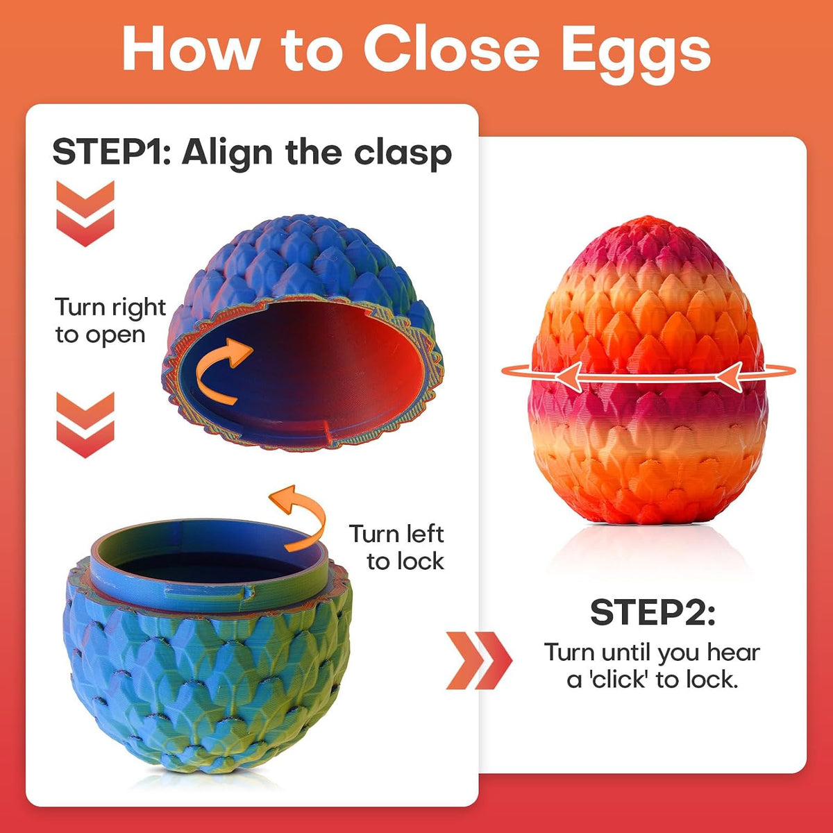 3D Printed Dragon Eggs with Dragon Inside - Random Twilight Mountain Range - image 4