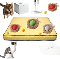 Interactive Cat Toys for Indoor Cats, Fast Rolling Ball in Play Mat, Automatic Moving Cat Ball in Pouch, Stimulate Your Cat's Nature, 28 Inch cat Toys (Square)