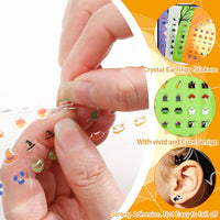 AUGSUN 240 Pcs Halloween Stick on Earrings for Little Girls – Fun for Kids & Family - Halloween - image 3