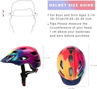OnBros Kids Bike Helmet Boys Girls Youth Visor Adjustable 50-57CM – Fun for Kids & Family - A-Rainbow1[HOT] - image 2