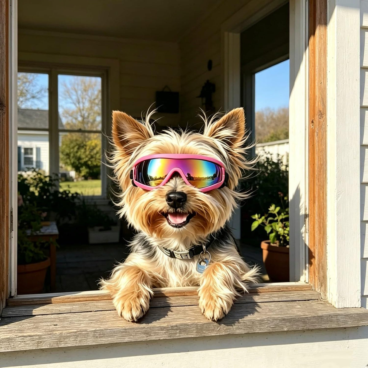 Enjoying Clear Dog Goggles Medium to Large Breed - Tactical Pink / Small Breeds - image 2
