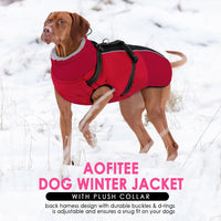 Large Dog Coat Waterproof Dog Winter Jacket with Harness TurquoiseL – Essentials for Dogs - Red / XXX-Large - image 4