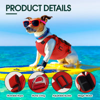 Kuoser Dog Life Jacket, High Flotation Dog Life Vest for Swimming Boating – Essentials for Dogs - Safety Red / L (Chest Girth:22.83-29.53'') - image 3