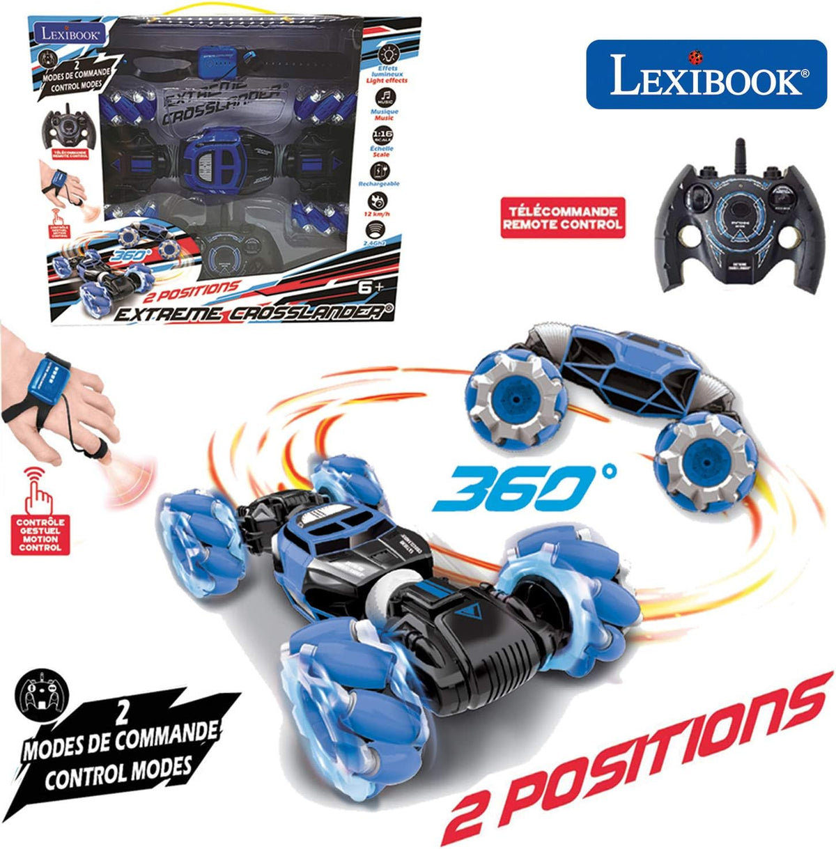 LEXiBOOK, Crosslander RC Motorcycle, RC18 – Fun for Kids & Family - Crosslander Extreme - Luminous - image 2
