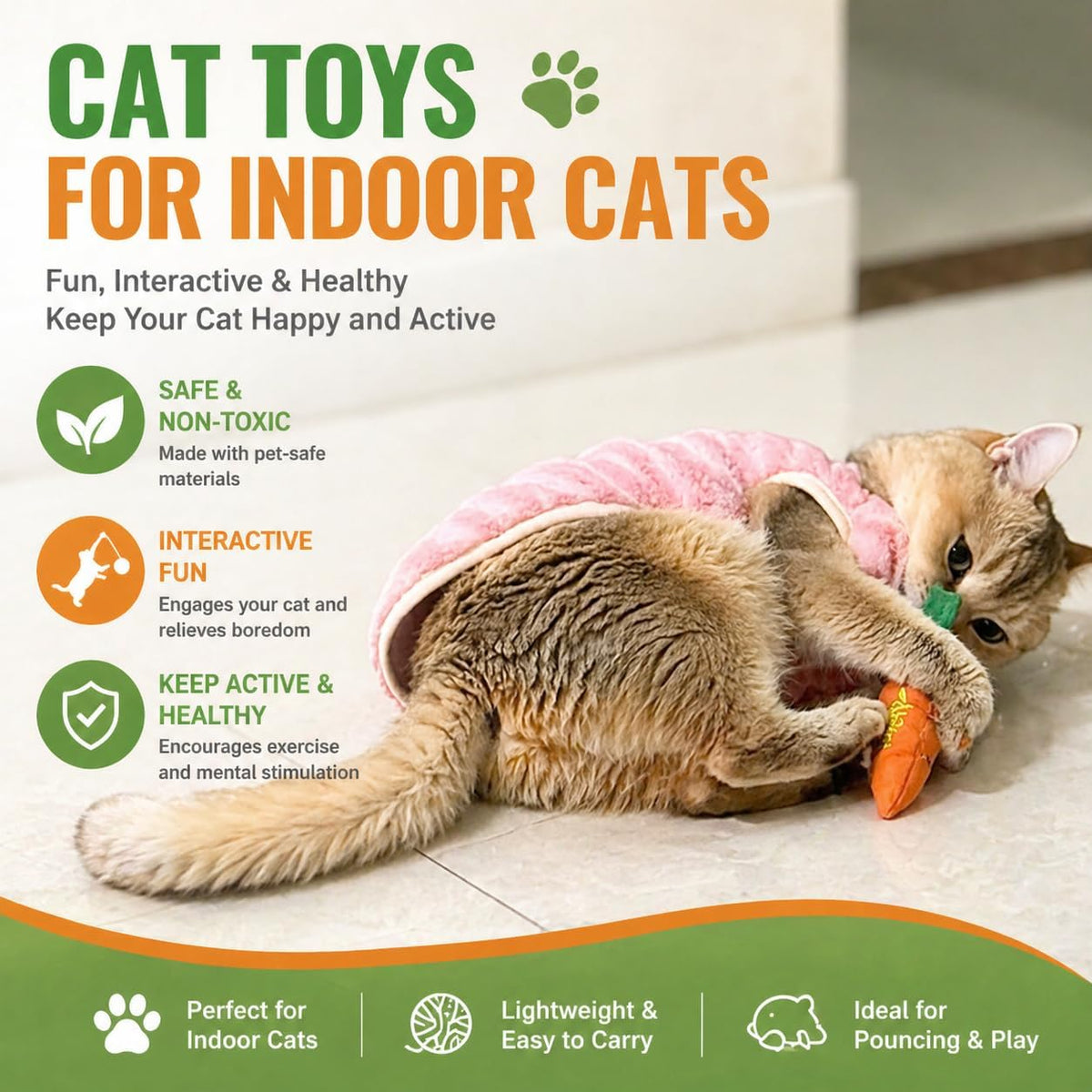 Cat Toys, Interactive Cat Toy for Indoor Cats - 004 / Small - image 2