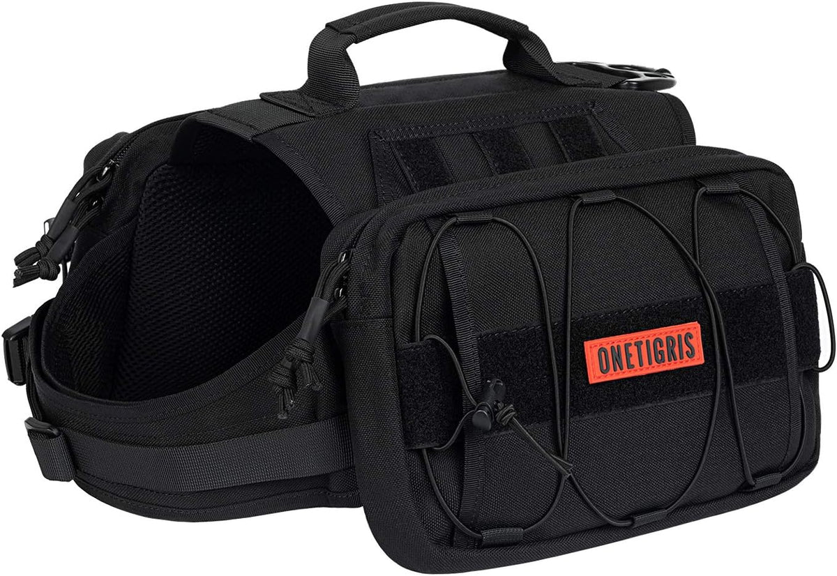 OneTigris Dog Backpack for Medium & Large Dogs - Black / Large