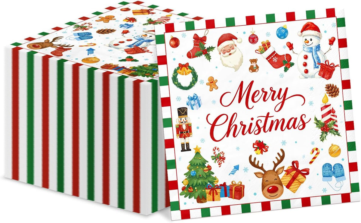 100Pcs Butterfly Napkins, Fairy Napkin - White Christmas