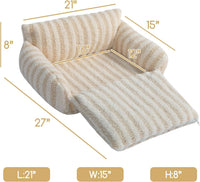Hollypet Cat Bed Small Dog Orthopedic Couch Beds for Pets up to – Essentials for Cats - 21"L x 15"W x 8"Th / Beige - image 3