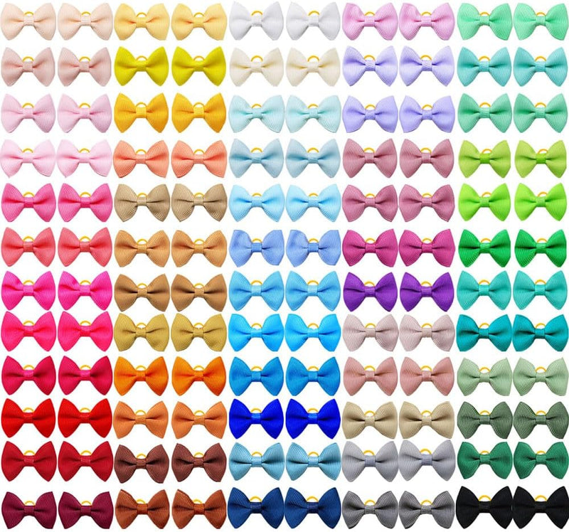 100PCS Small Dog Hair Bows with Rubber Bands for Small Medium Puppies – Essentials for Dogs