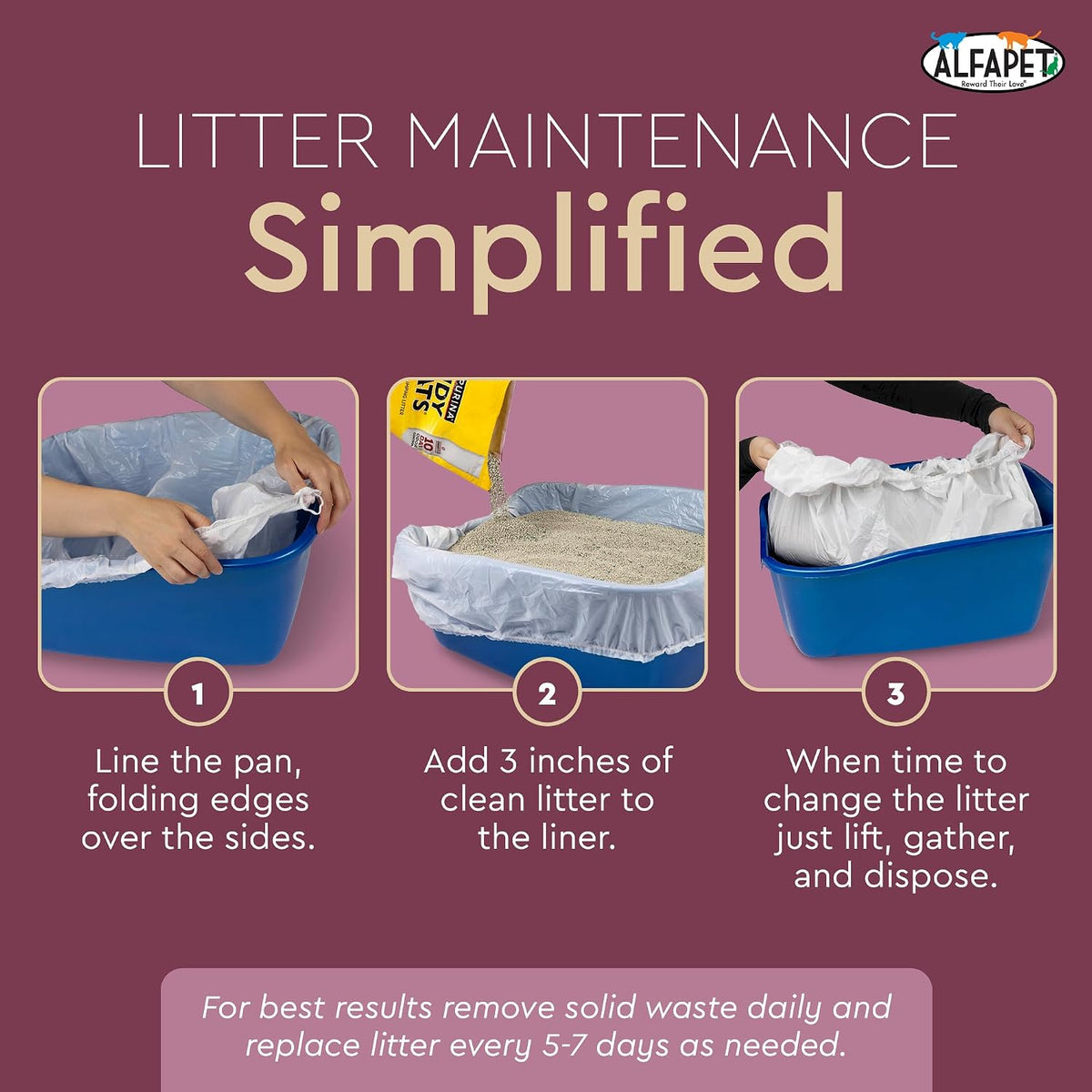 Alfapet large cat litter box liners, 12 count, with Sta-Put elastic fit - view 3