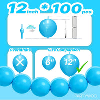 PartyWoo 100 white 6 inch linking balloons for garlands and arches - view 37