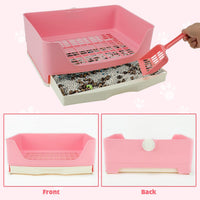 Large Rabbit Litter Box, Bunny Litter Box with Drawer - Pink - image 3