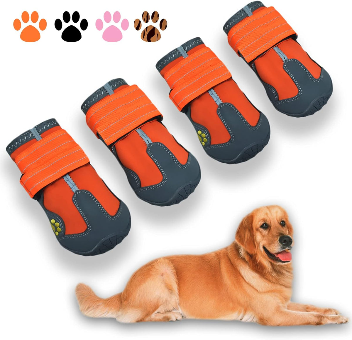 XSY&G Dog Shoes for Hot Pavement - Size 8 / Orange