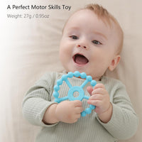 3 Pack Ring Teether Baby Infant Toys, Baby Essentials - Light Purple Green Blue - image 4